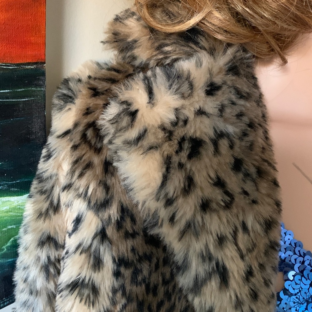 Nasty Gal Courtney Live Leopard Print Faux Fur Coat M EUC - Picture 7 of 14